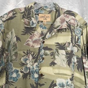 Havana Jacks - men’s button down Hawaiian shirt, green, size M